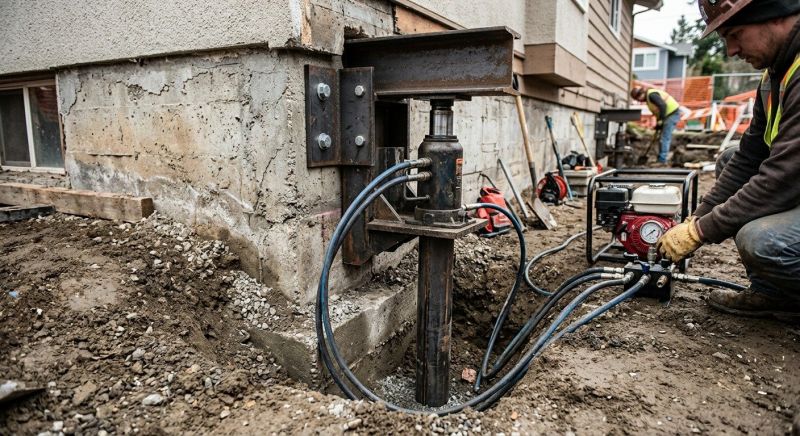 Sinking Foundation Lifting