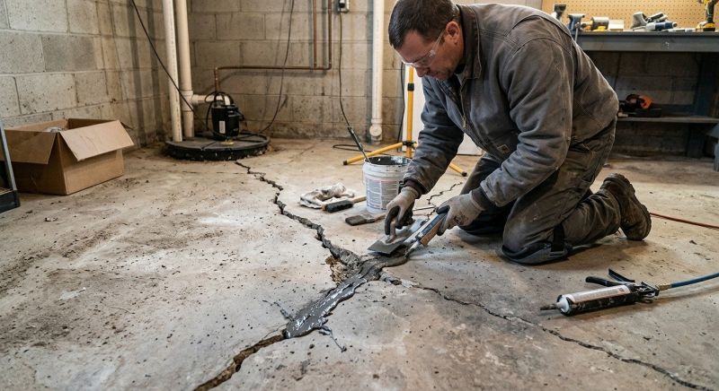 Cracked Basement Floor Repair in Sandy, UT
